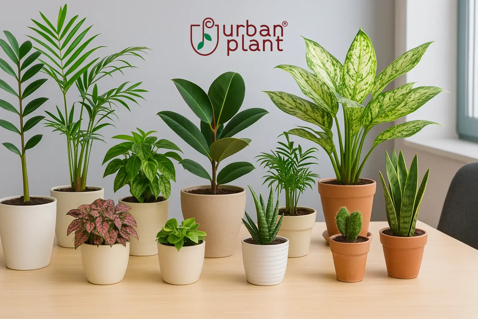 Top 11 desk plants to brighten your workspace – collection of low-maintenance indoor plants arranged on an office desk for professionals – Urban Plant